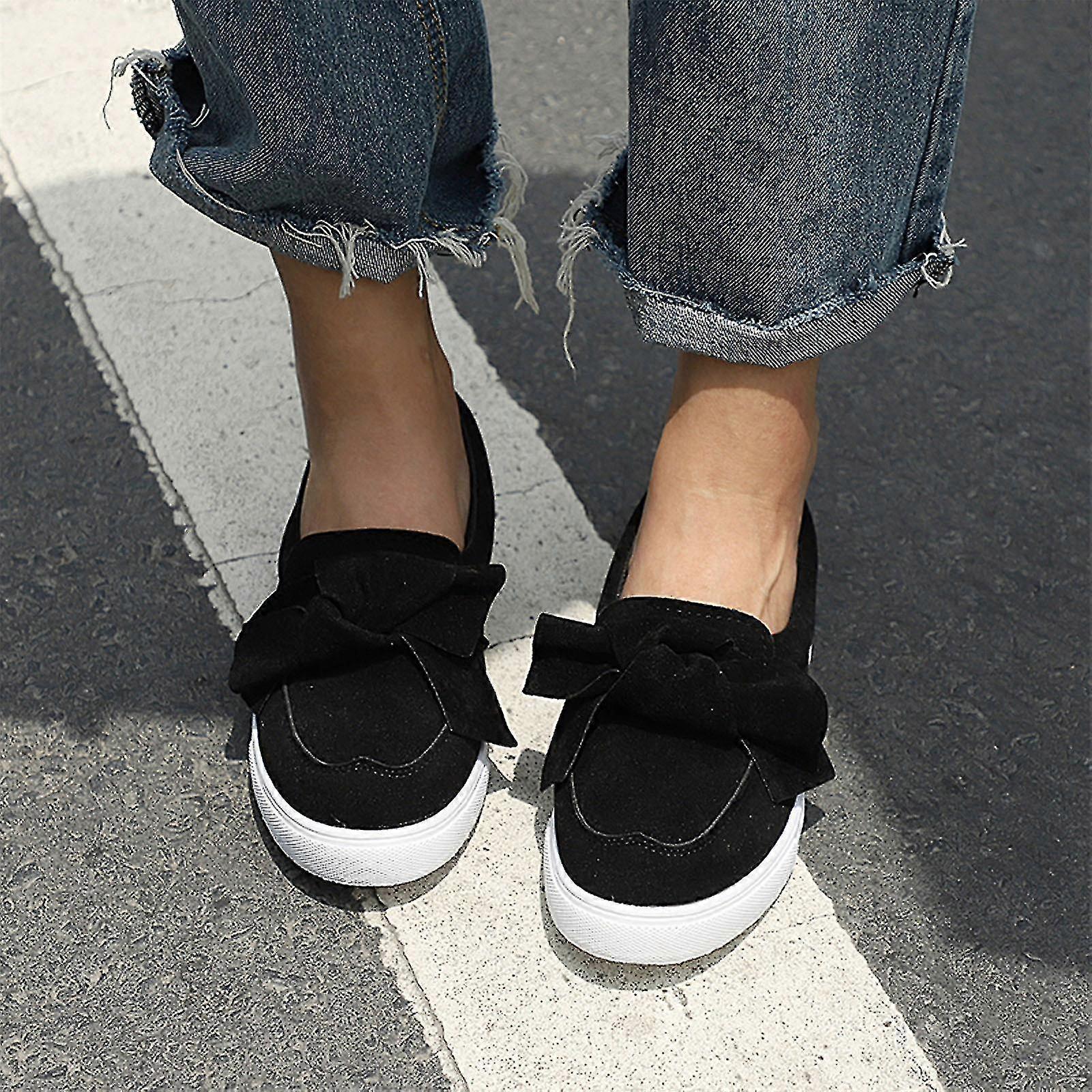 Dámské boty Bow Flat Trainers Slip On Tenisky Pumpy Boty