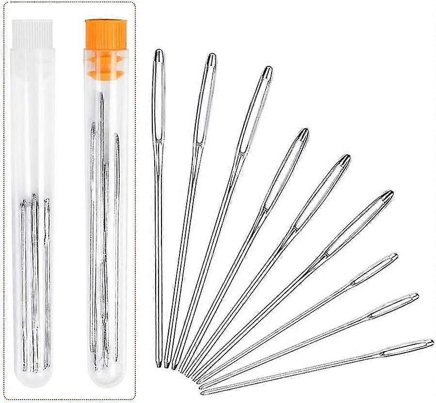 Large Eye Needles,big Eye Hand Sewing Needle Steel Sharp Point Needles With Storage Tube For Knitting Sewing Craft 3 Sizes 7cm 6cm 52mmsilver29 Pack