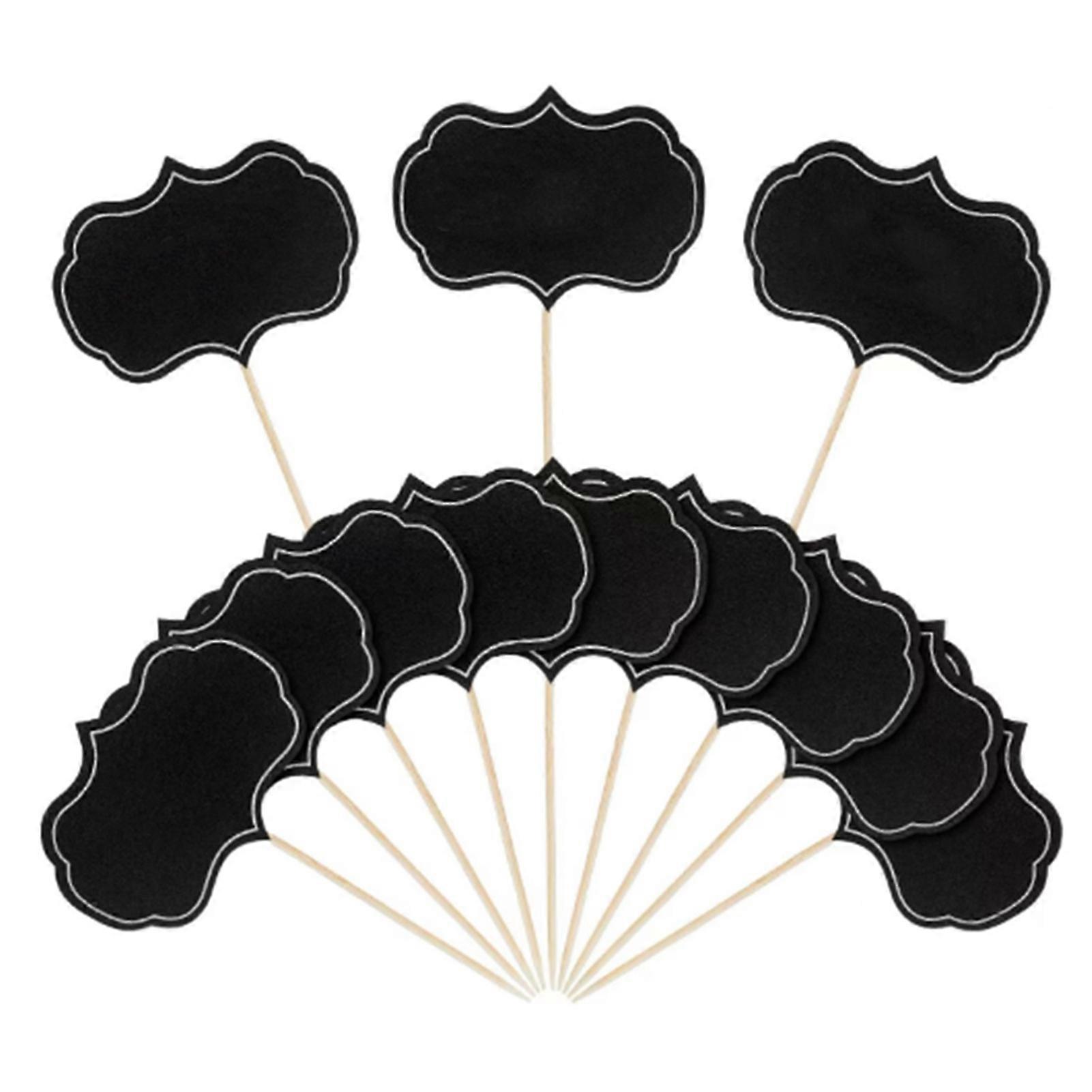 50Pcs Cake Signs Mini Chalkboard Food Signs Birthday Party Decorations Cheese Markers Cupcake Toppers Cake Blessing Labels