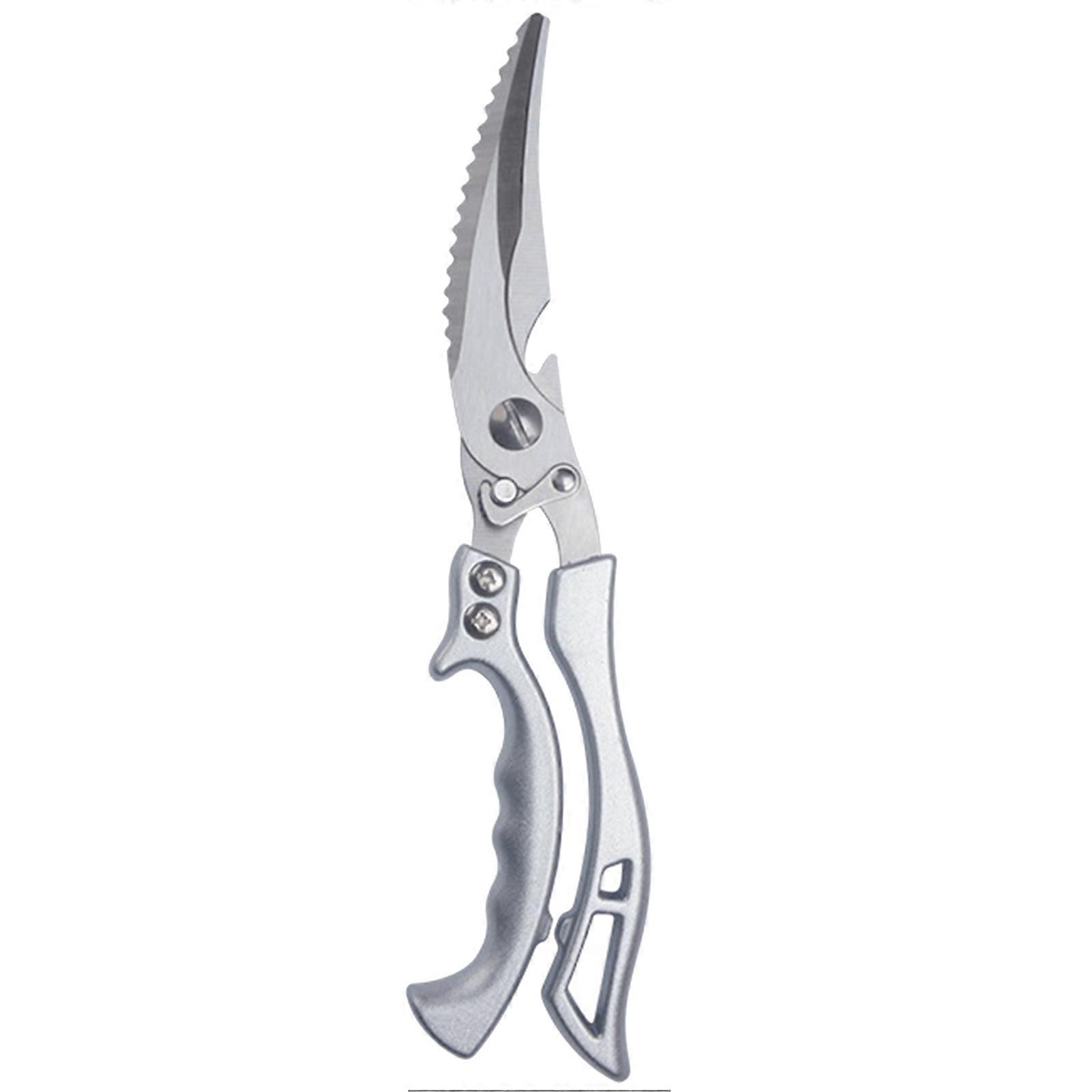 Powerful Kitchen Scissors Multi-Function Stainless Steel Shears Safe Lock Design Easy One-Handed Operation Bone Shear for Chicken Fish Vegetables KAES
