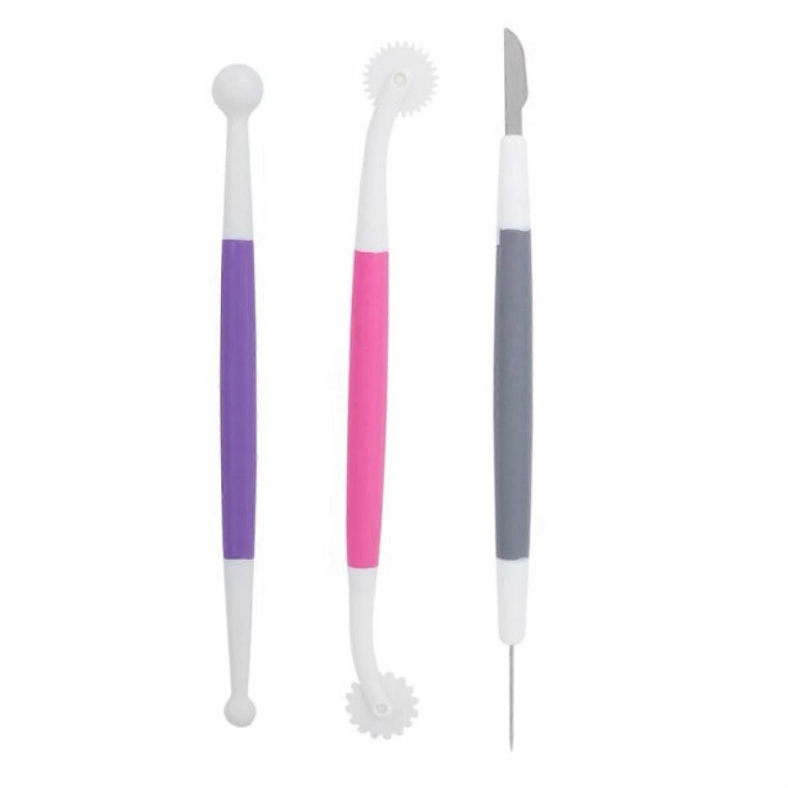 3Pcs Fondant Cutter Smooth Wide Application Plastic Sturdy Food Grade Cake Carving Tool Baking Accessories Kaesi
