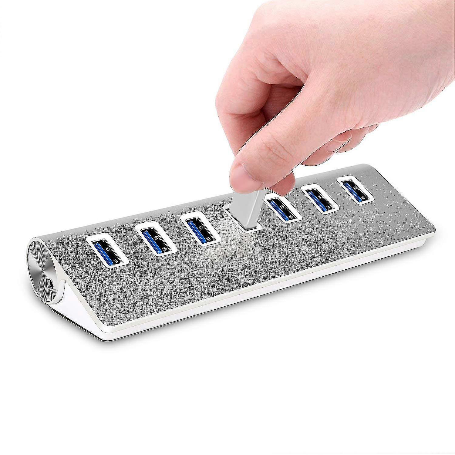 7 porte Usb 3.0 Hub USB ad alta velocità, triangolo in lega di alluminio sette porte