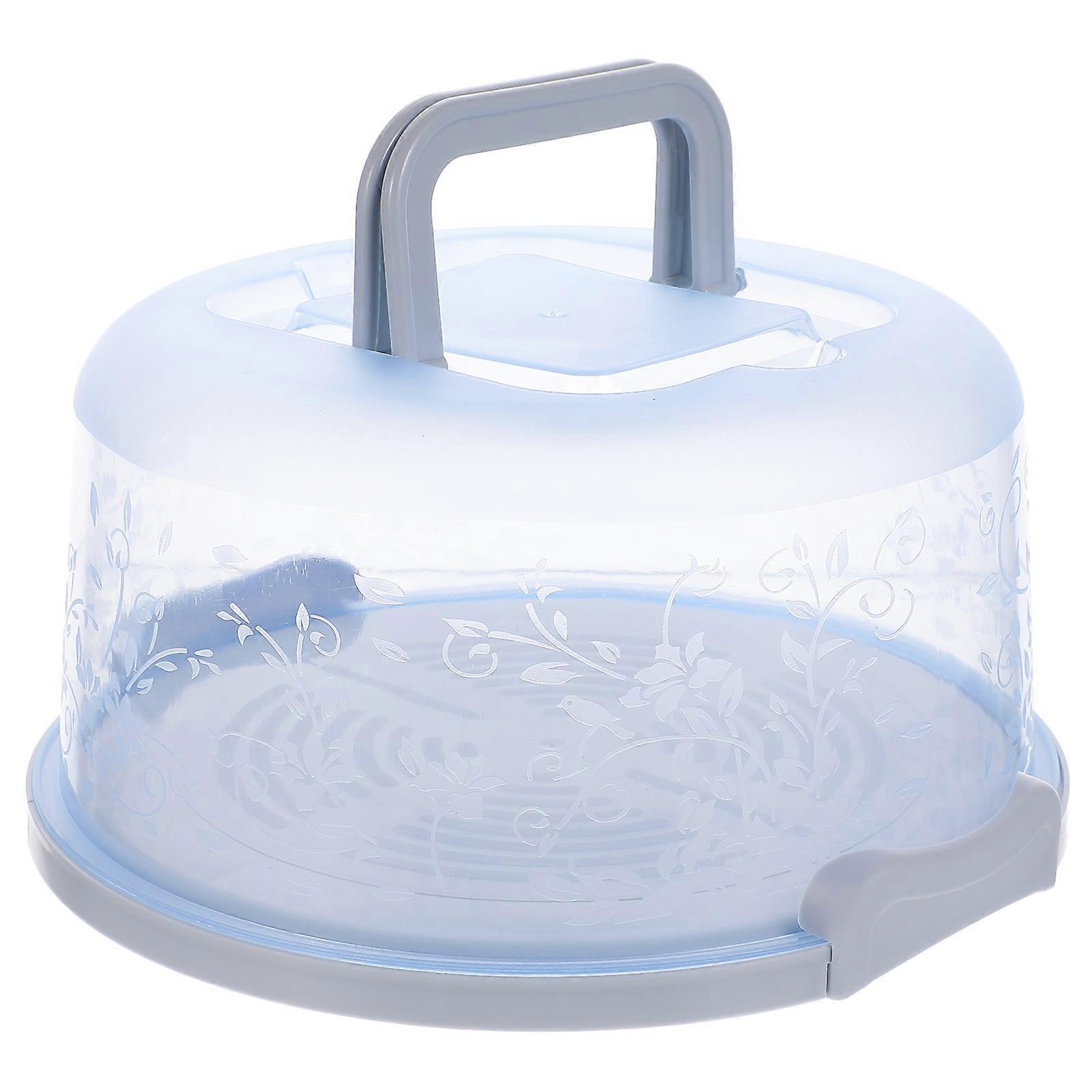 1Pc Buckle Round Cake Carrier with Handle Portable Handy Cupcake Holder Tray