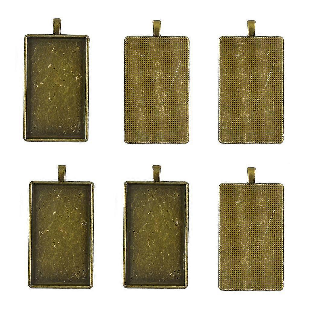 6pcs Blank Rectangle Bezel Tray Base For 27x47mm Cabochon Setting Bronze
