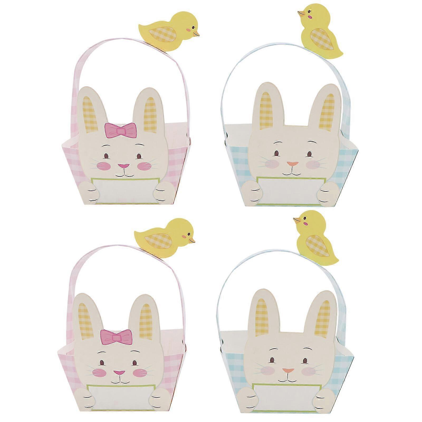 4pcs Adorable Easter Cardboard Handbag Box Easter Gift Packing Box for Party-eyzi