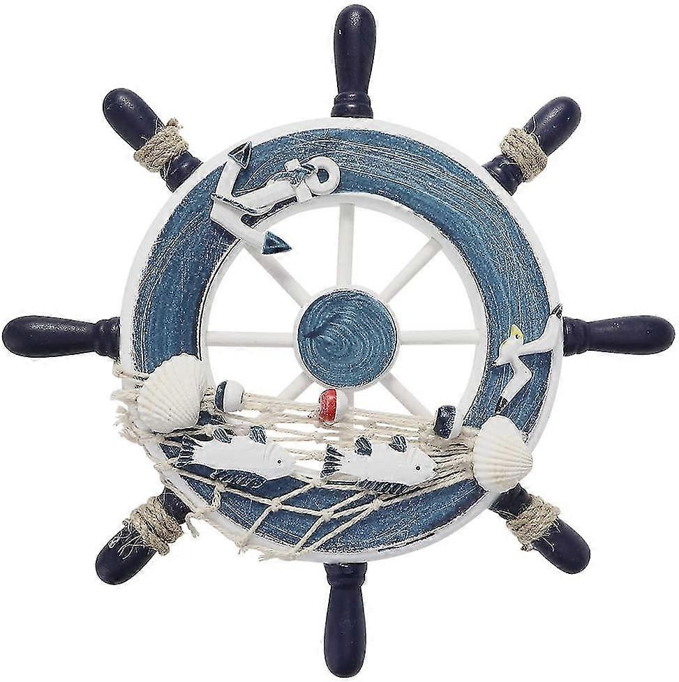Wall Decoration Wooden Steering Wheel (blue)