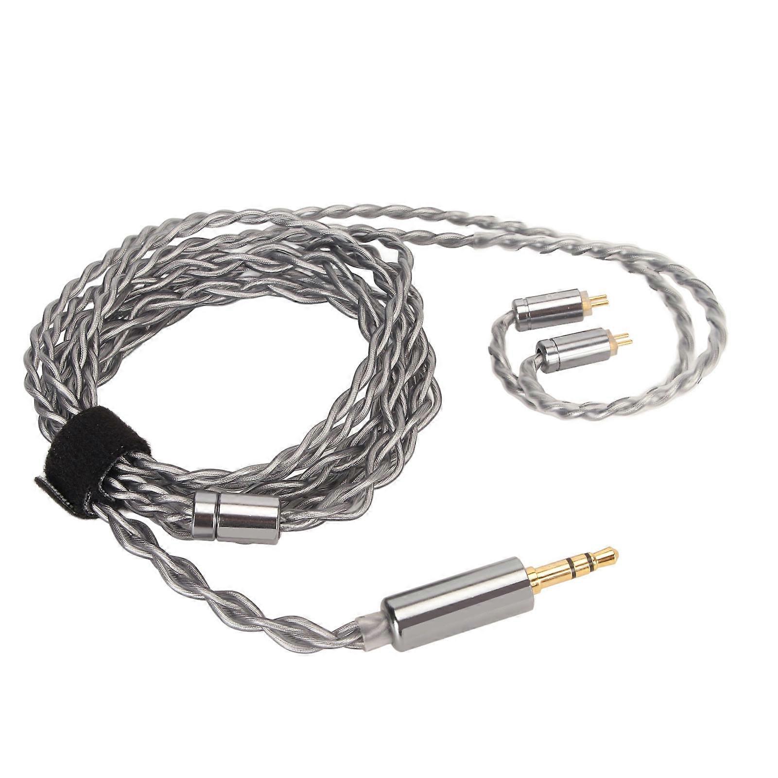 アップグレードされたイヤホンケーブル49コア単結晶銅銀メッキ4ストランドBQEYZライム3.5mm / 0.14in用手編みイヤホンワイヤー