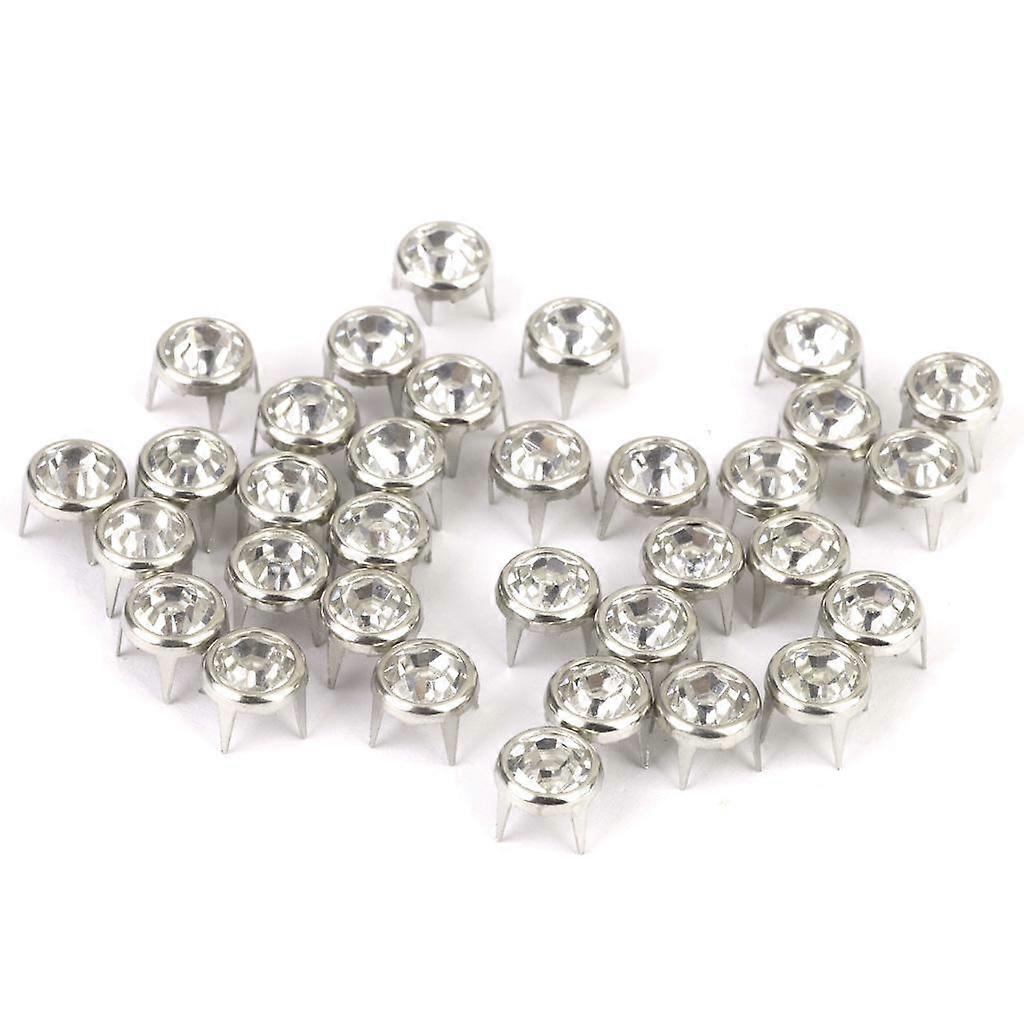 3x 50  Crystal Nailhead Studs Punk Rivet with Pointed Tips for Leather Denim Work