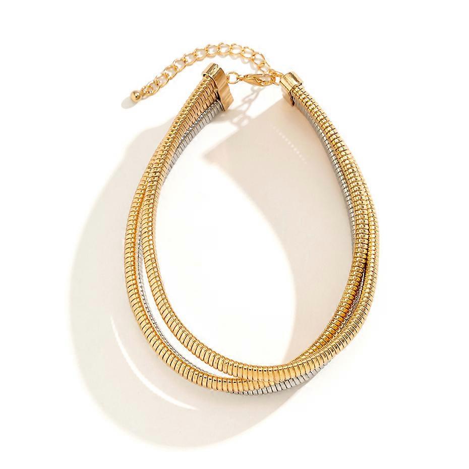 Exaggerated Chunky Heavy Metal Twisted Torques Choker Necklace for Women Spiral Big Chain Grunge Jewelry Steampunk Men