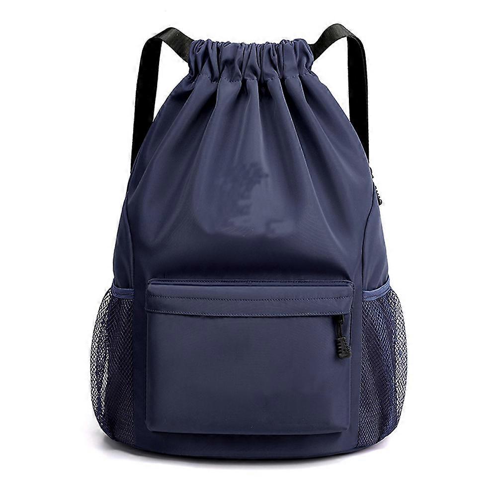Drawstring Backpack Gym Bag Sackpack String Sack Pack Bags Navy Blue