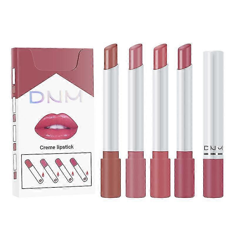 4pcs Color Matte Lipstick Polarisé Température Changeant Velvet Lip Gloss Set