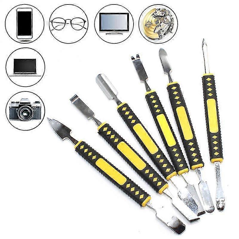 Métal Crowbar 6 pièces Set Petit Métal Spudger Pry Ouverture Kit d’outils de réparation pour téléphone portable Métal Crowbar Pry Bar Dropshipping