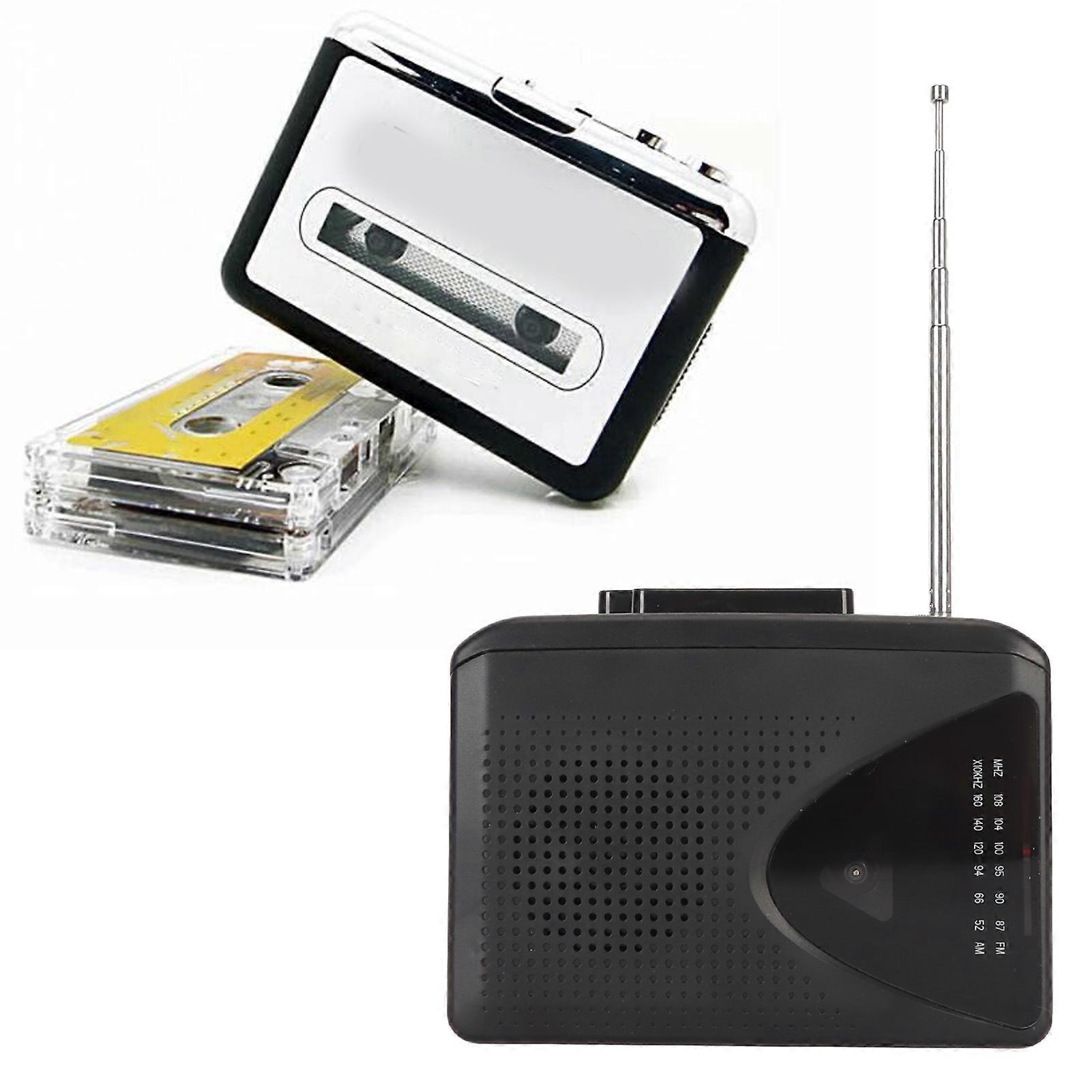 Portable Cassette Player FM AM Radio Stereo Cassette to MP3 Converter Tape Player with 3.5mm Jack and Speaker for Daily