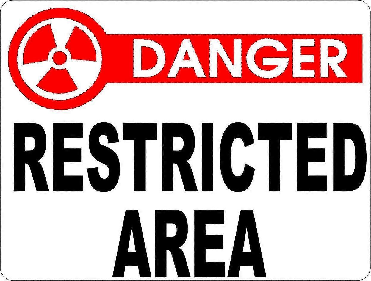 Sinal de Área Restrita de Perigo. 8x12 polegadas OU 12x16 polegadas de metal. Modo 2723