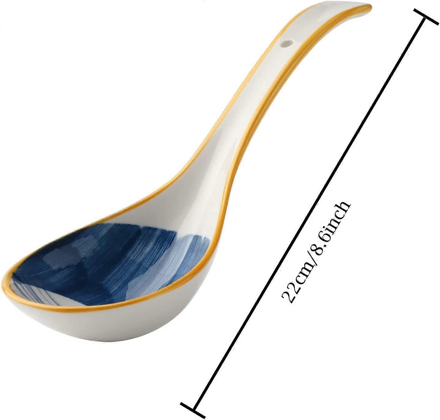 Keramische lepel, keramische Japanse soeplepel, Aziatische soeplepel, voor Ramen Hor Fun Wonton Noodle Dumpling(Size:6 Keramische lepel, keramische Japanse soeplepel, Aziatische soeplepel, voor Ramen Hor Fun Wonton Noodle Dumpling(Size:6