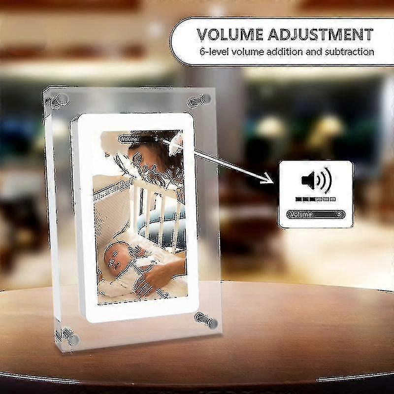 Acrylic Digital Photo Frame, 5 Inch Ips Screen, 1000mah Battery, 2g Memory, Volume Button, Support Video Image Playback, Die-cut Gift