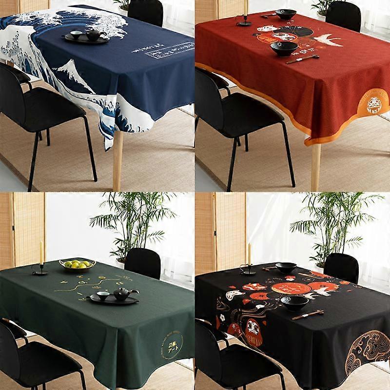 Custom Japanese Pattern Printed Tablecloth Rectangular Waterproof Dining Table Decoration Tablecloth Coffee Table Tablecloth