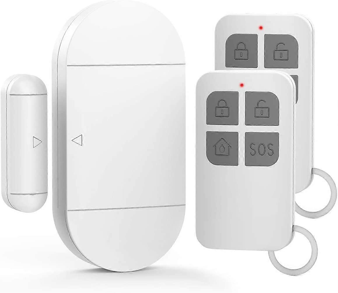 Door and Window Alarm, Alarm with 130dB Siren, 2 Remote Controls, Easy to Install, Wireless Home Alarm