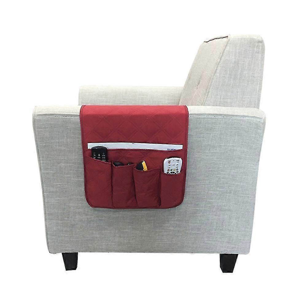 Sofa Arm Rest Organizer Holder with 5 Pockets for TV Remote Control - Chair Couch Bag