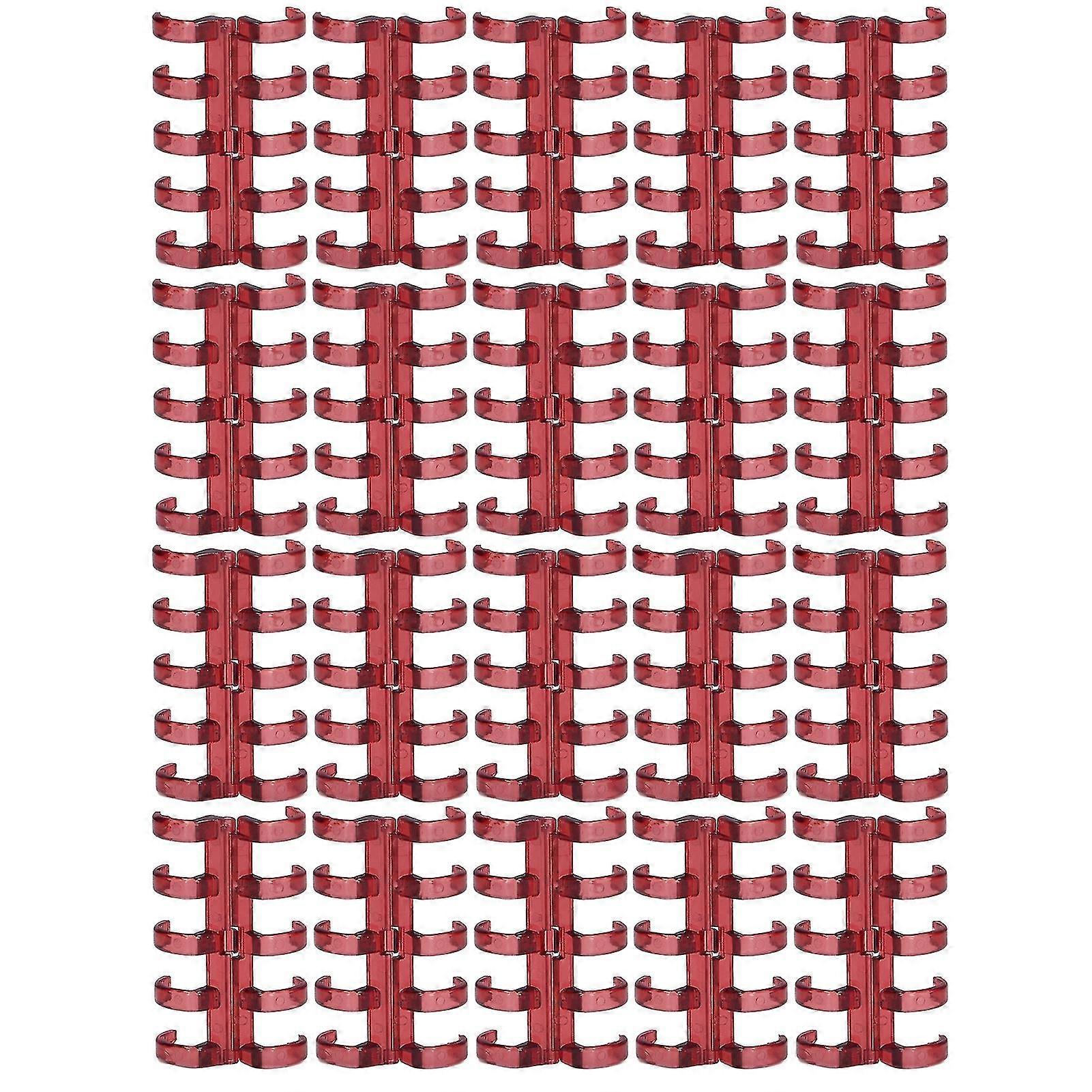 Red Segmented Binding Rings - 20Pcs 11mm Thickness Holds 60 Sheets - Office Supplies