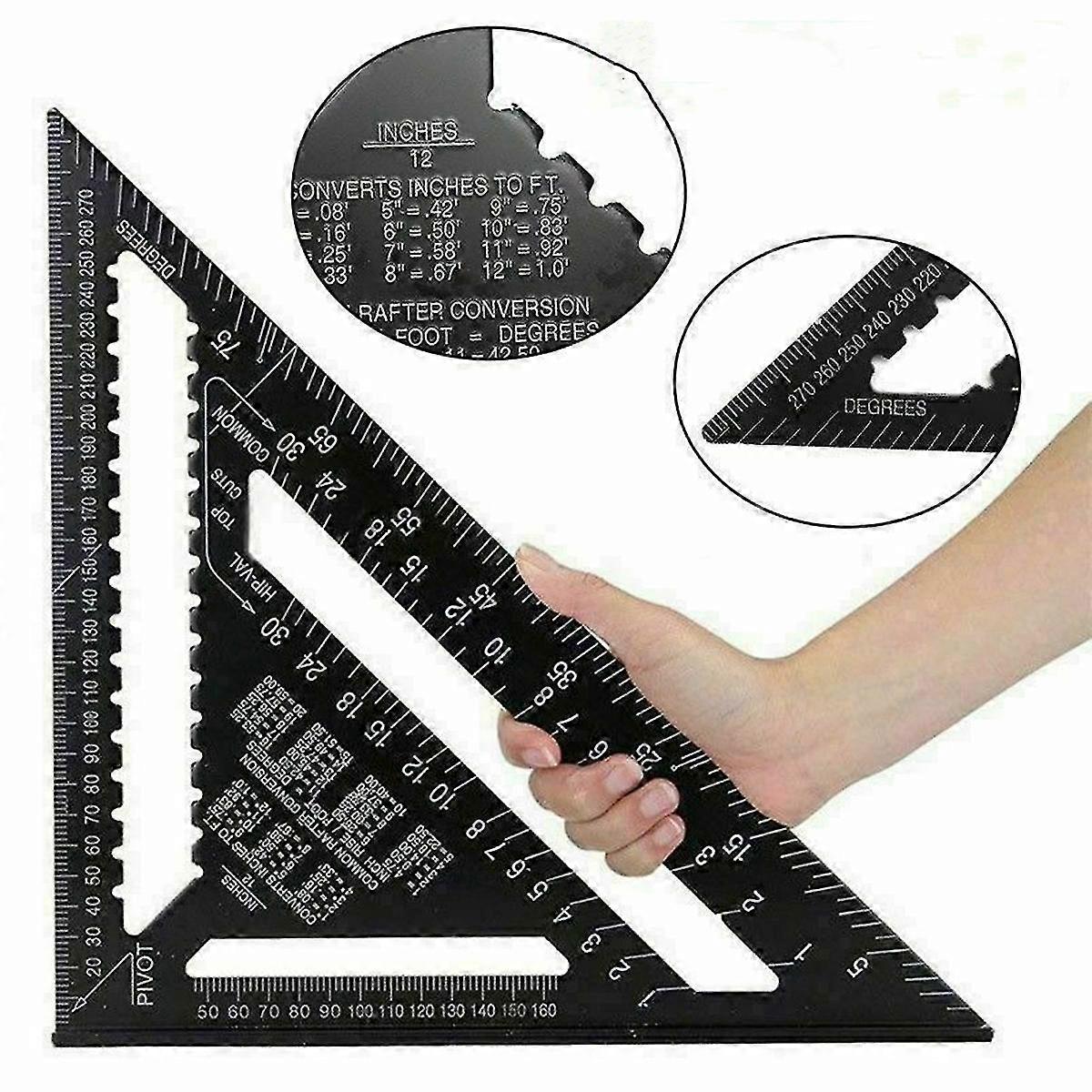 12 « Aluminium Toiture Triangle Chevron Angle Cadre Mesure Carré Charpentier Grand