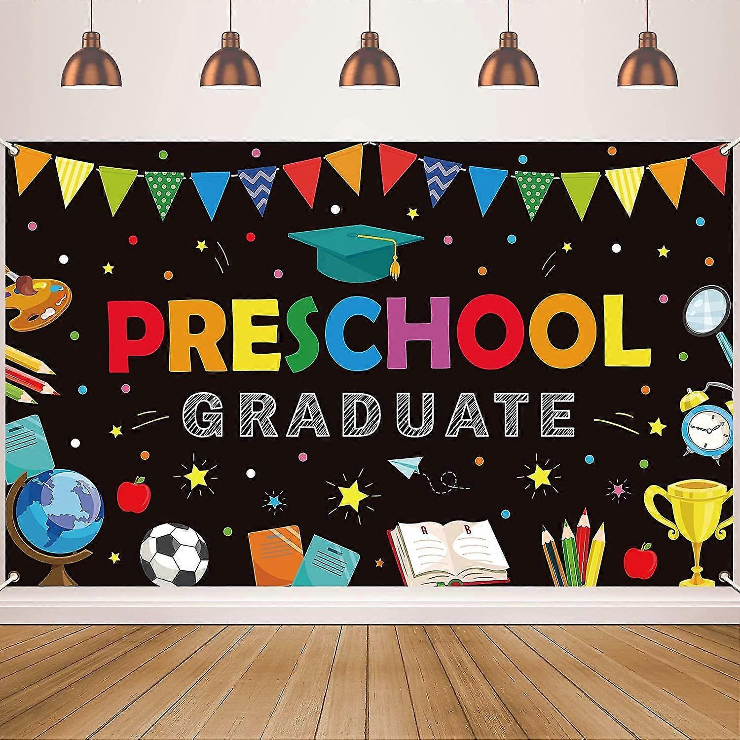 Prek卒業パーティー装飾的な背景カラフルな幼稚園卒業バナー子供向けPrek卒業背景クラス2022式典用品C