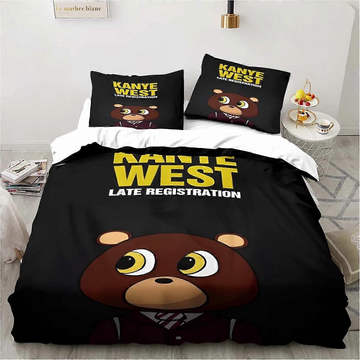 m209 lakan tecknad Kanye West rappare konst sängkläder set, påslakan sängset påslakan örngott, pojkar flickor vuxna lakan ggt209