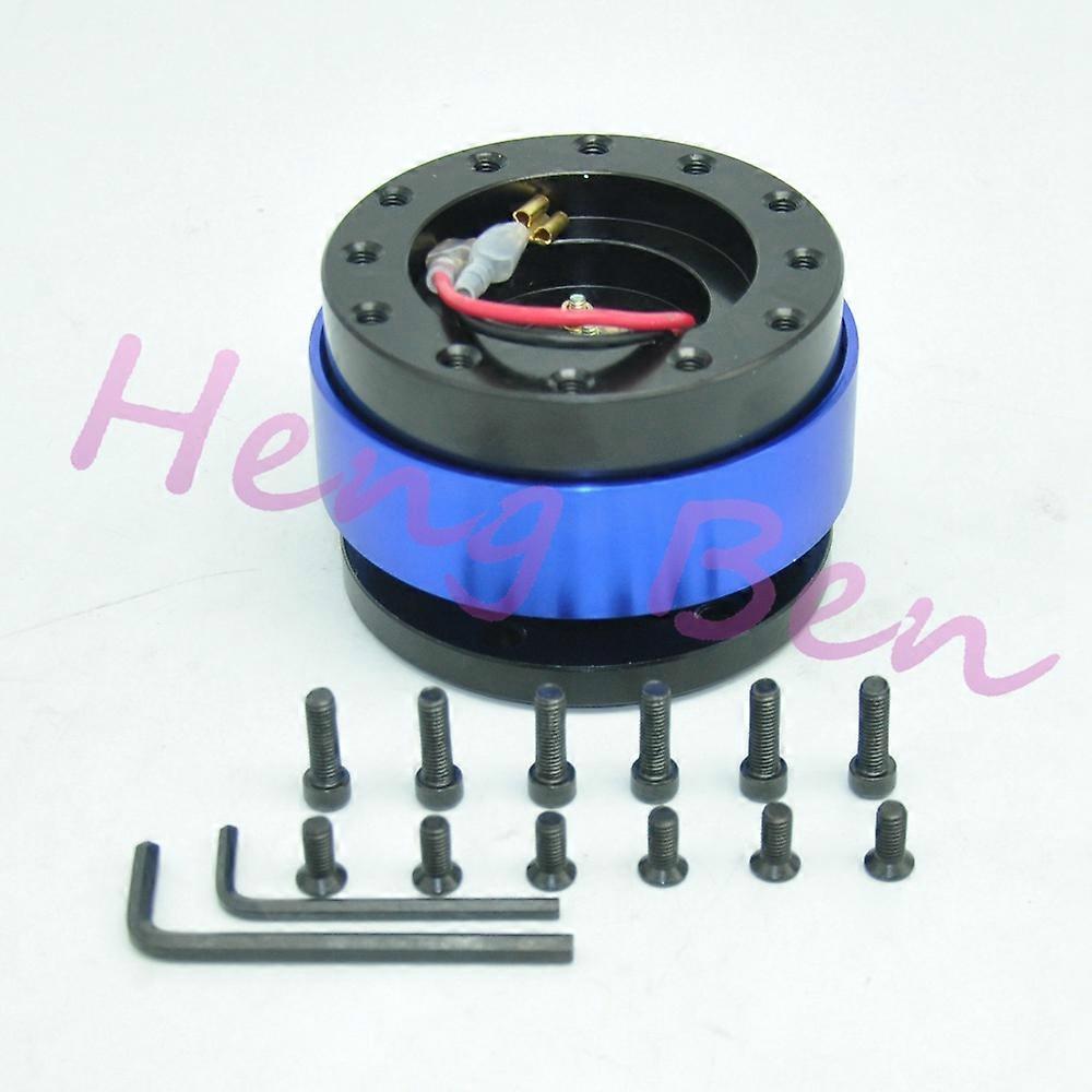Universal Black Aluminum Alloy MOMO Style Quick Release Steering Wheel Hub Adapter / Snap Boss Kit