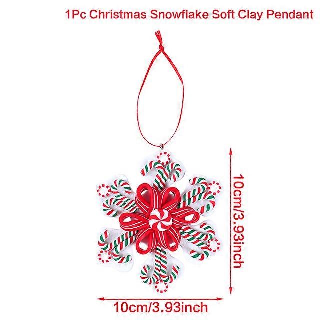 Soft Clay Snowflake Christmas Tree Pendants Hanging Decoration Christmas Decoration for Home 2023 Navidad Noel Gifts Natal