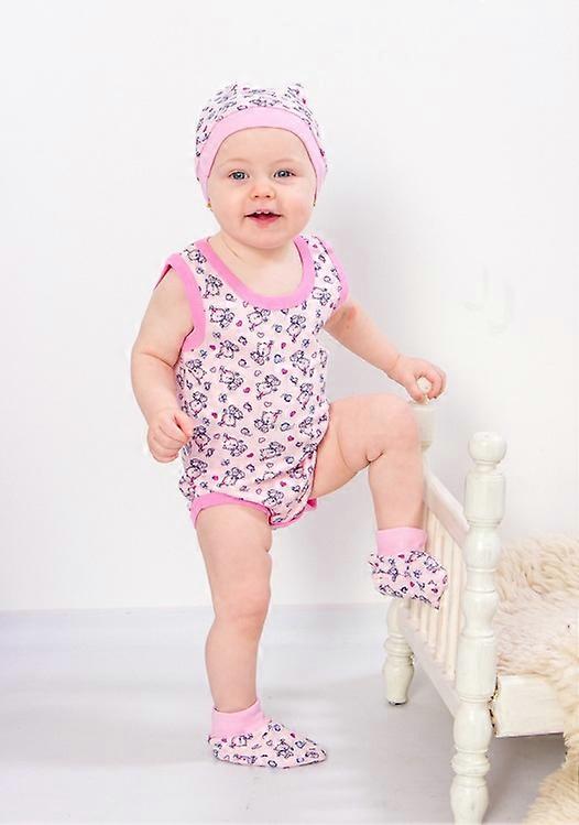 Infant Girls’ Bodysuit Set – Soft Snap Closure, Hat & Booties, Breathable & Comfortable, Summer, HC 9549-016-5