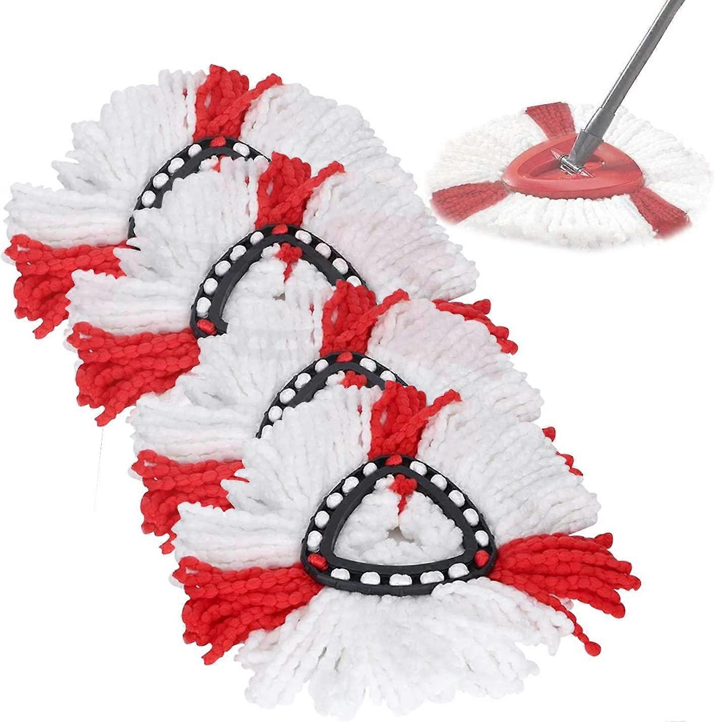 DWW-Set van 4 microvezel dweilkoppen compatibel met Vileda 2-in-1 Turbo Mop, O-Cedar, EasyWring en Clean Turbo