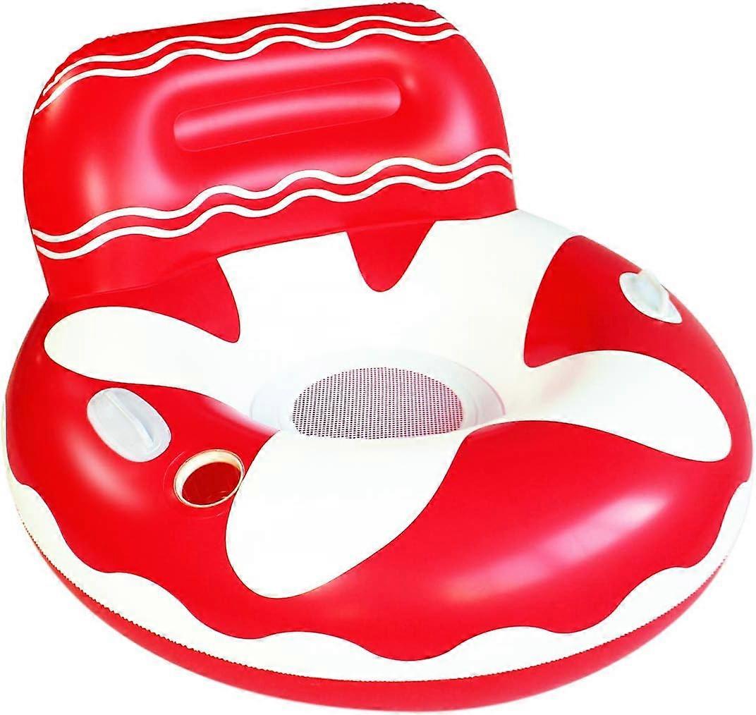 Floating PVC Inflatable Floating Bed for Swimming Pool Water Hammock Floating Mattress Inflatable Bed with Cute Cup Holder, Toy for Adults and Kids Pi
