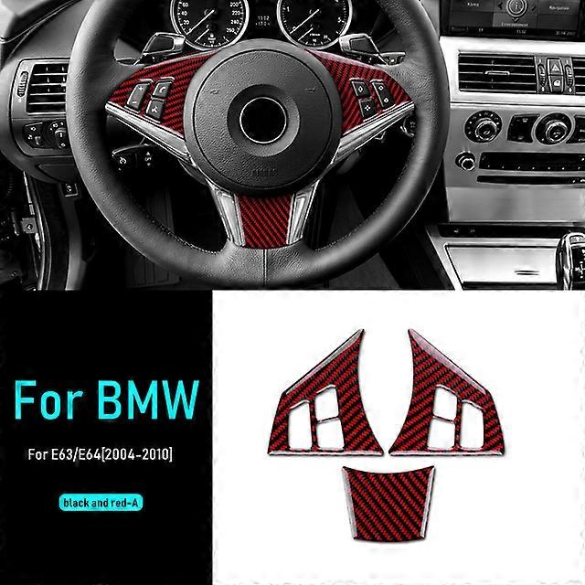 Carbon Fiber for BMW E63 E64 2004 2005 2006 2007 2008 2009 2010 Accessories Car Steering Wheel Button Switch Frame Sticker Trim