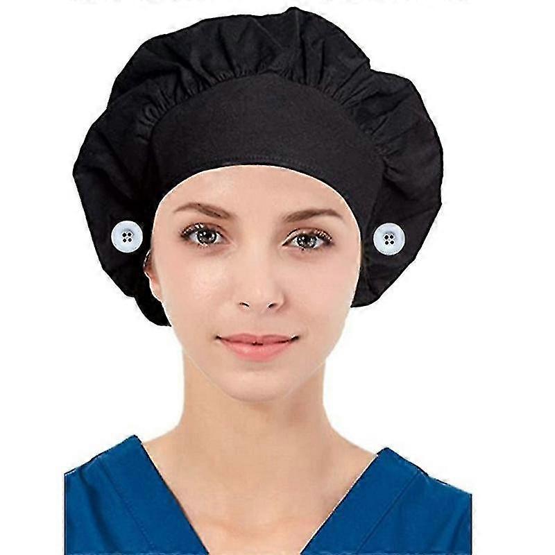 Elastic Adjustable Tie Back Button Scrub Theatre Cap Doctors/nurses/vets/chef Working Head Cover Hat