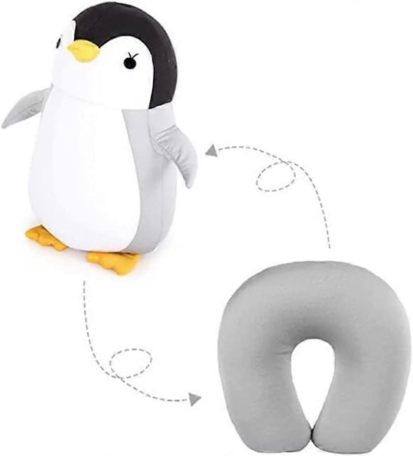 2 in 1 U Shaped Penguin Neck Pillow - Neck Support Pillow - Travel Pillow for Camping, Hiking, Car