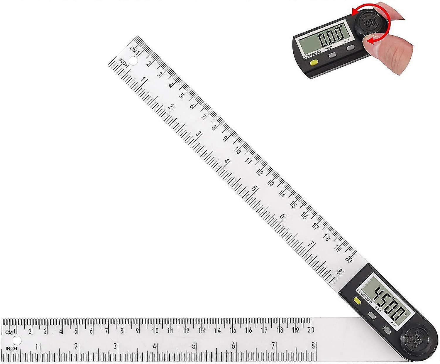 2 In 1 Digital Angle Protractor 200 Mm 8 Inches