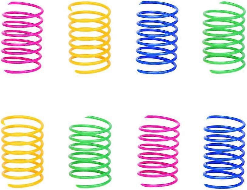 Cat Spring Toy (60 Pack), Cat Kittens Toys Plastic Coil Spiral Springs for Swatting, Biting, Hunting, and Active Healthy Play (Random Color)