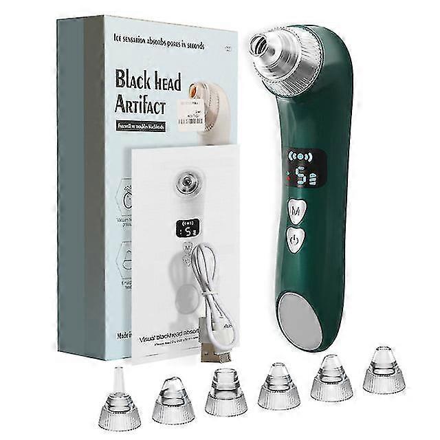 Heating Blackhead Remover Pore Vacuum Cleaner Rechargeable LCD Display