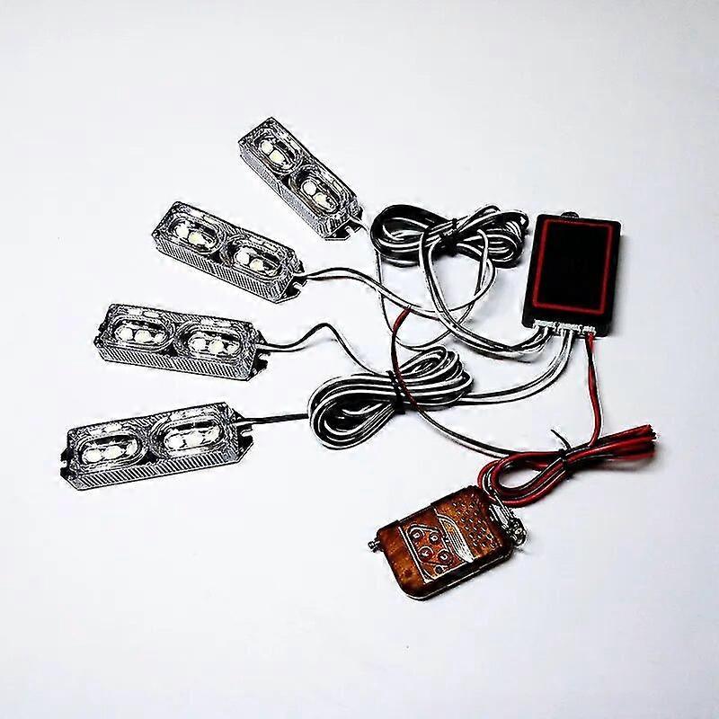 1set 4 in 1 wireless remote control 4X 6LEd 12V Car Warning Light 24 W Flash Strobe Light Lights for Automobile 03039