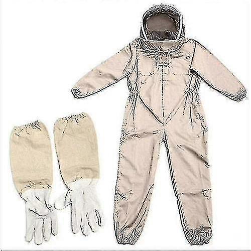 Terno de apicultor profissional com uma peça Khaki terno de proteção de apicultura em algodão marrom Tw