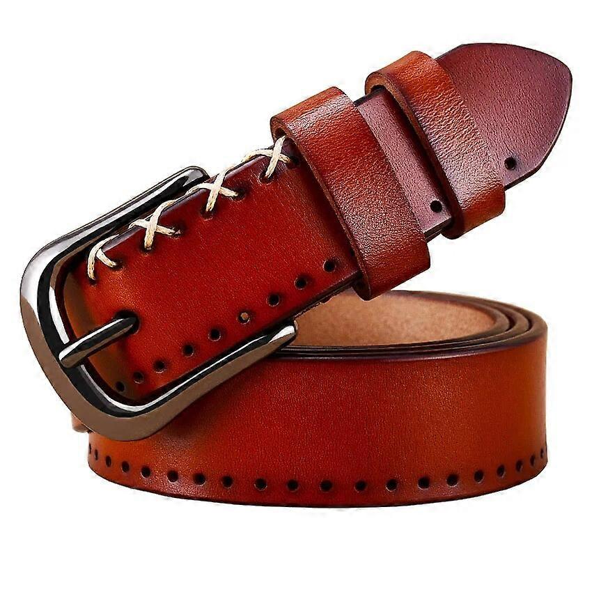 Genuine leather belts for women Fashion designer stitching up woman belt Quality Pin buckle cow skin strap female width 2.8 cm