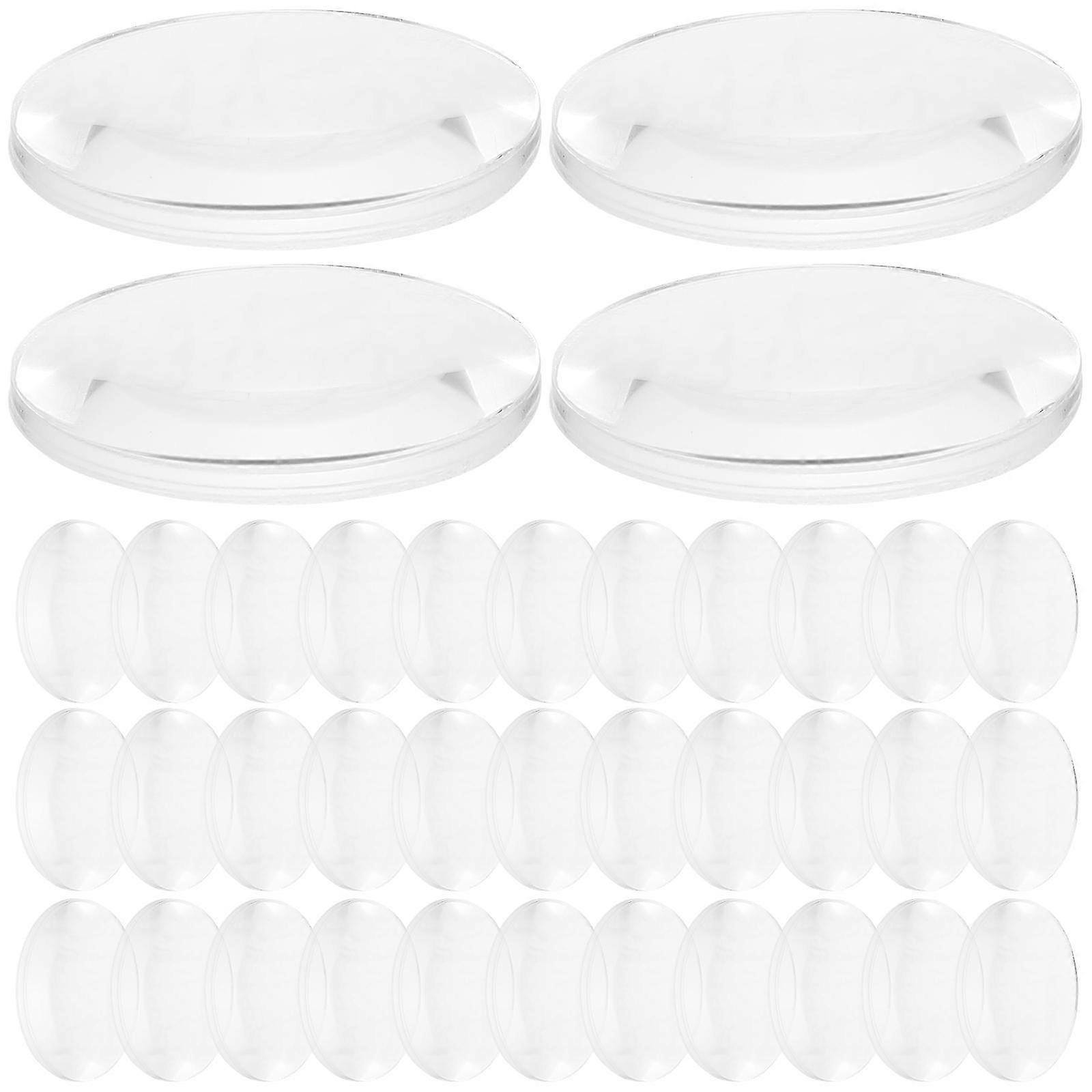 60pcs Transparent Convex Lens Acrylic Optical Lens Basic Physics Teaching Lens