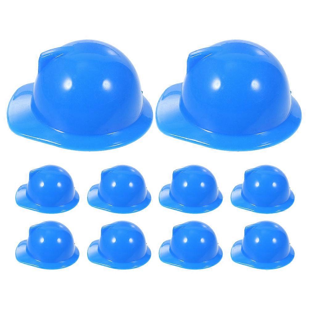 10Pcs Mini Construction Hat Plastic Mini Construction Cap Doll Dress Up Play Supplies