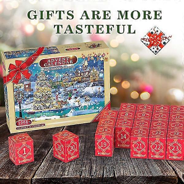 2023 Advent Calendar Puzzle   1008 Puzzle Pieces   24 Days Christmas Countdown--