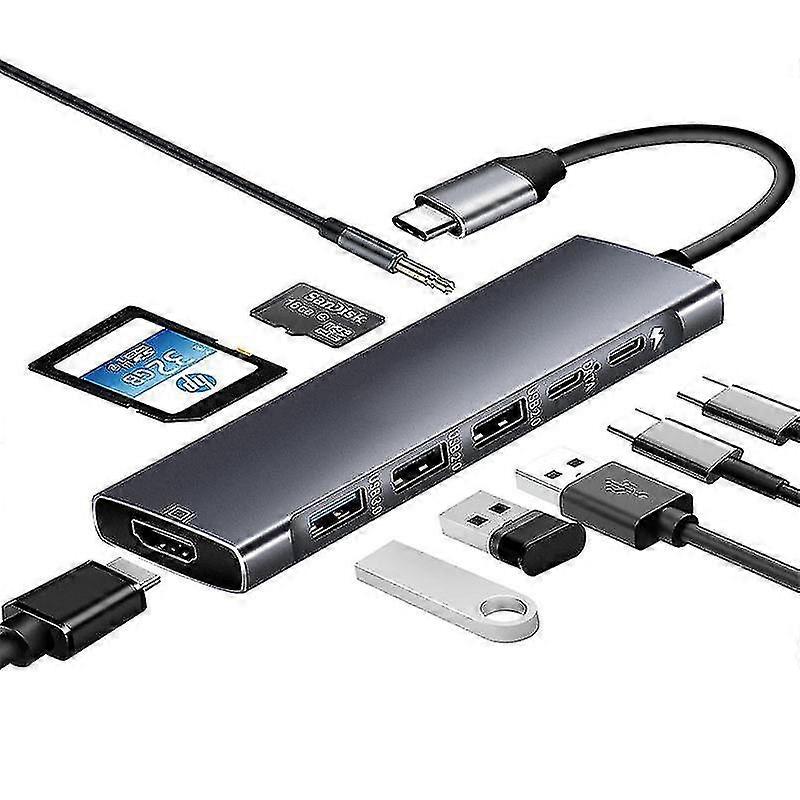 Type C Multiport Adapter 9 In 1 Usb C Hub With 4k Hdmi 1 Usb 3.0 Usb 2.0 Usb C Data Port