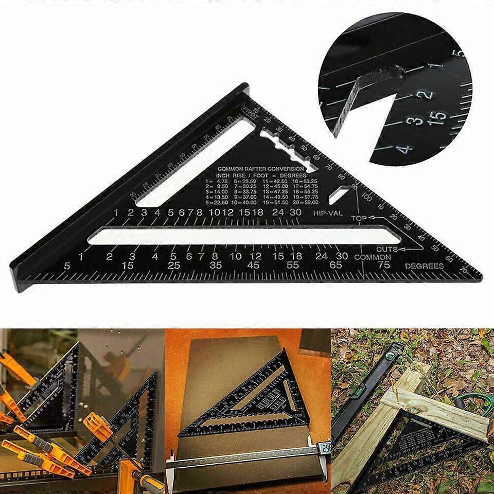 7 inch Roofing Speed Square Aluminium Rafter Angle Measuring Triangle Guide