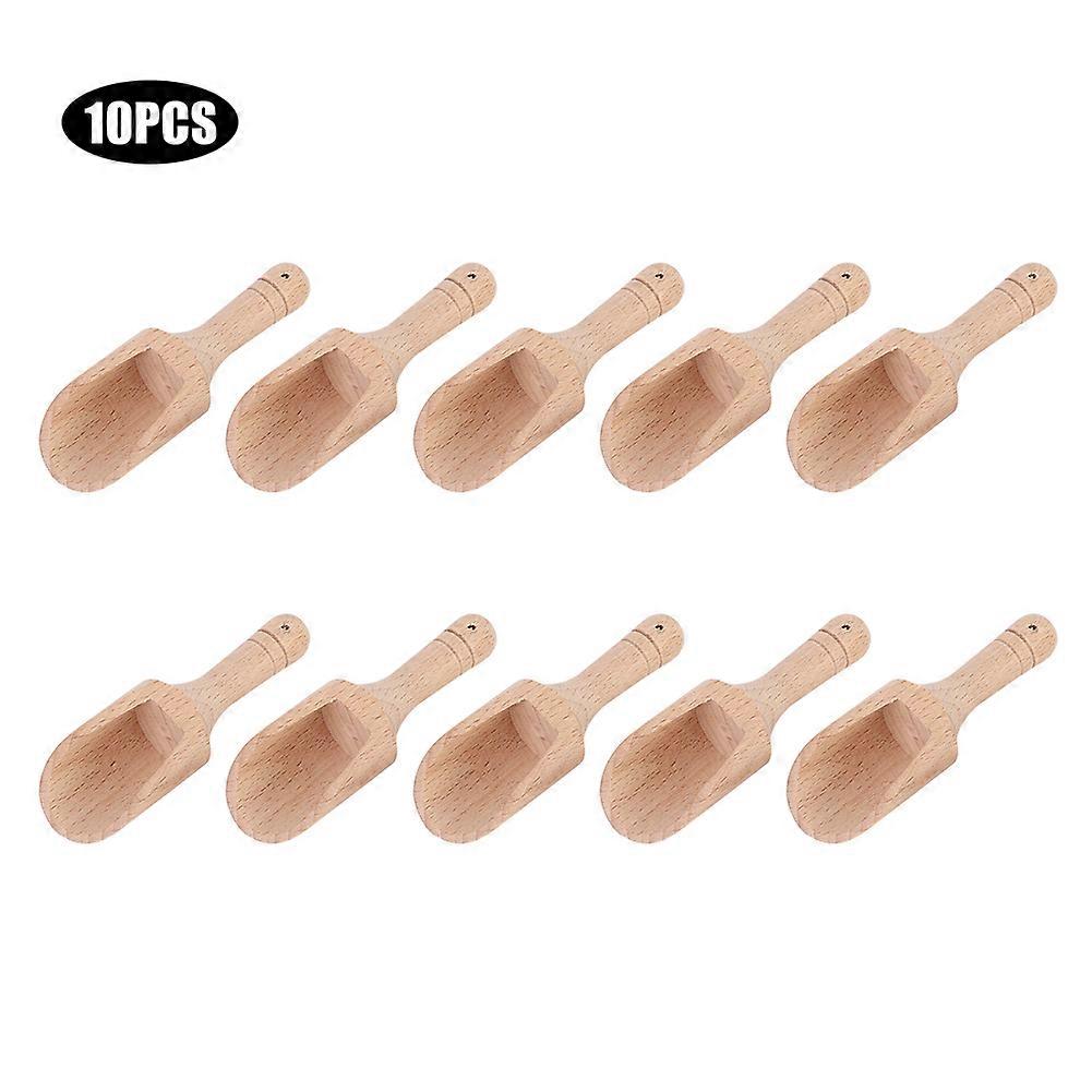 Multi function Mini Wooden Scoop Salt Powder Spoon Shower Bath Tool for Flour Laundry Detergent