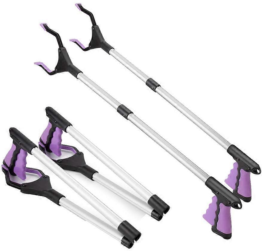 2 Pack-Litter Picker Grabber Reacher Tool, 81cm/32 Foldable Claw Grabber, Pick Up Stick Grabber, Reacher Grabber Pickup Tool, Trash Picker Upper Grabb