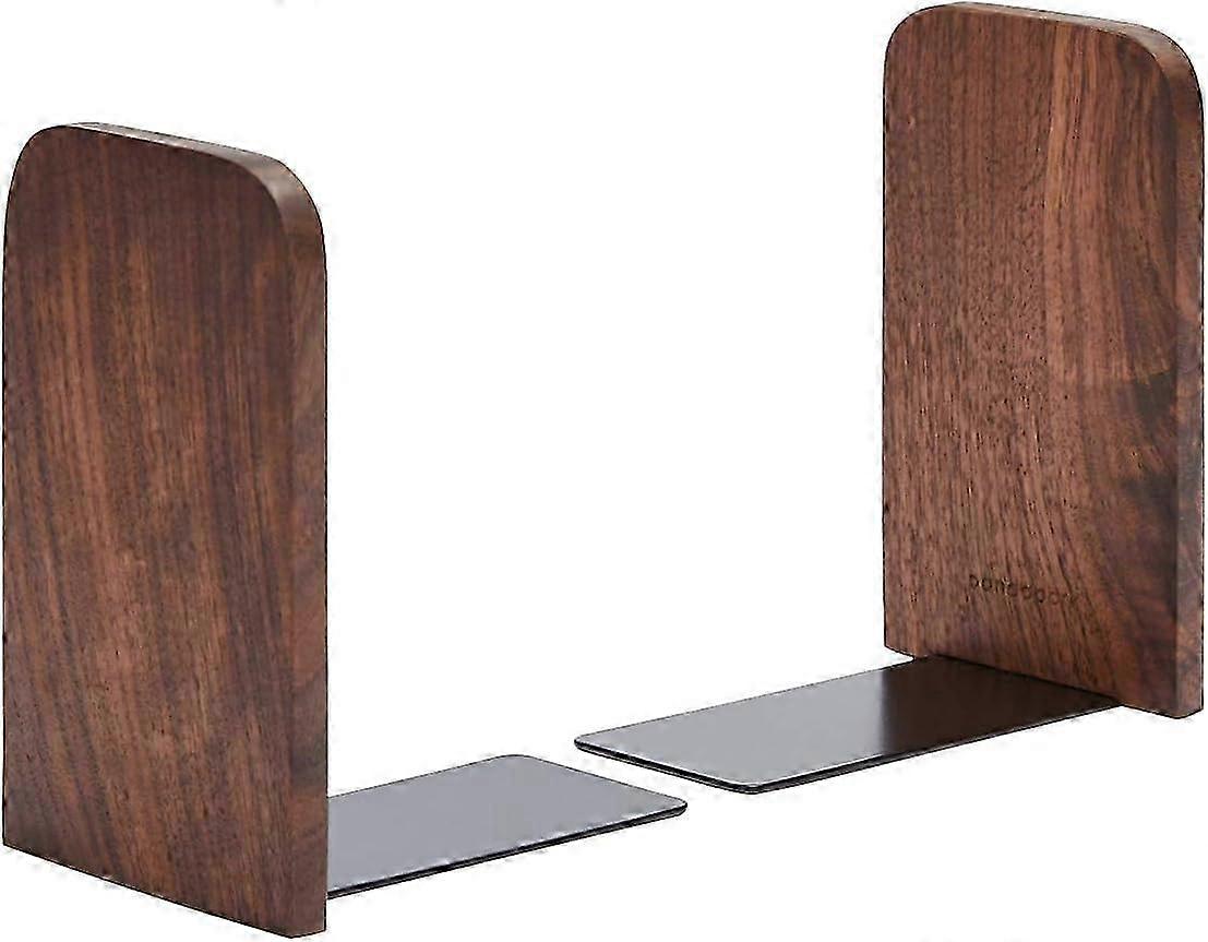 ウッド、棚用滑り止めブックエンド、ヘビーデューティー、CD用ブックスタンド、1ペア