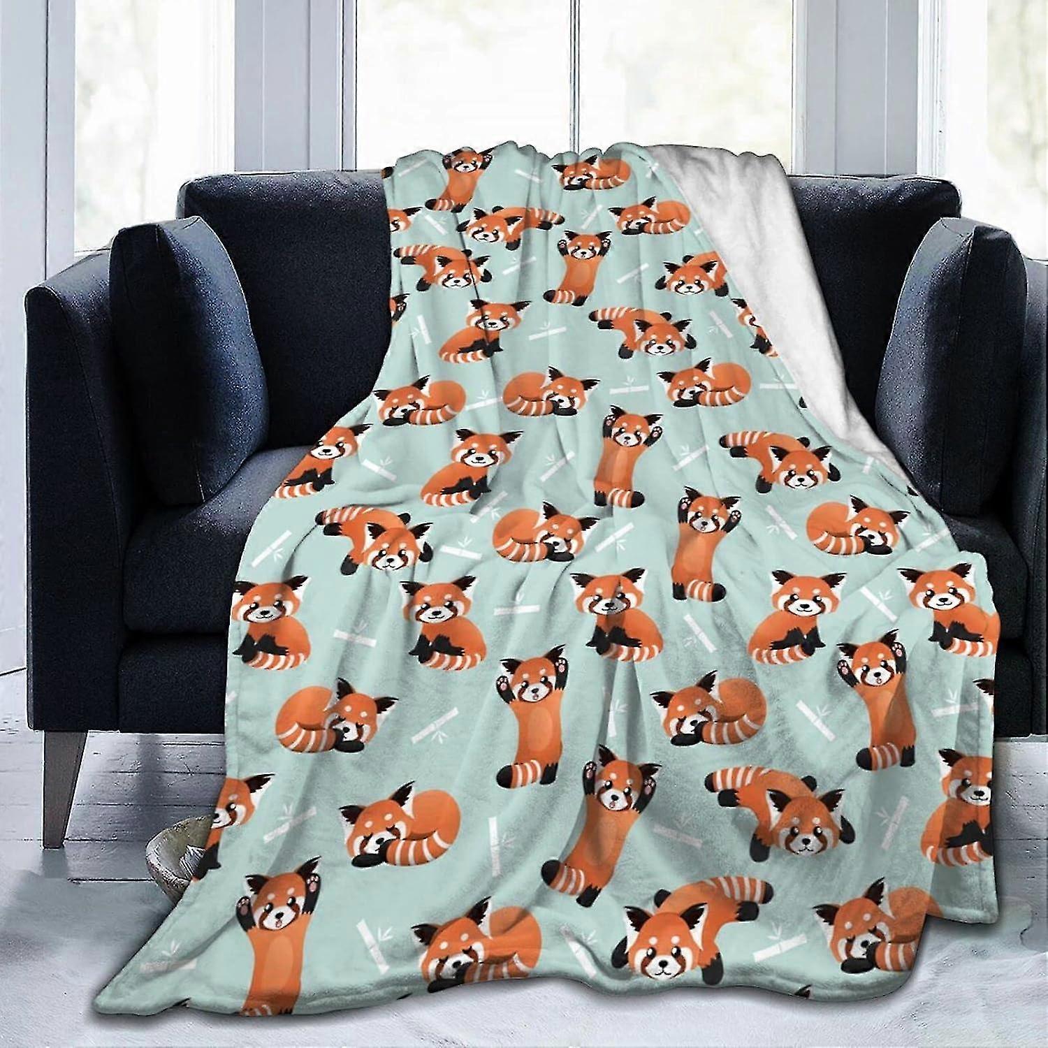 Polarowy koc do rzucania dla dorosłych dzieci śliczny czerwony koc polarowy panda sofa rzucać koc łóżko koc dla rodziny